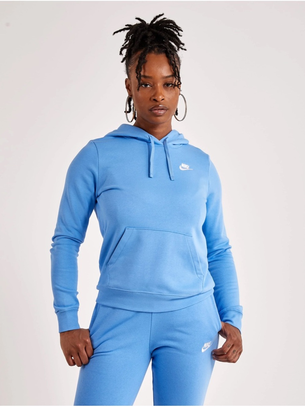 Women’s Blue Nike Club Fleece Pullover Hoodie